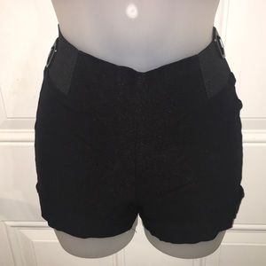 High waisted black shorts